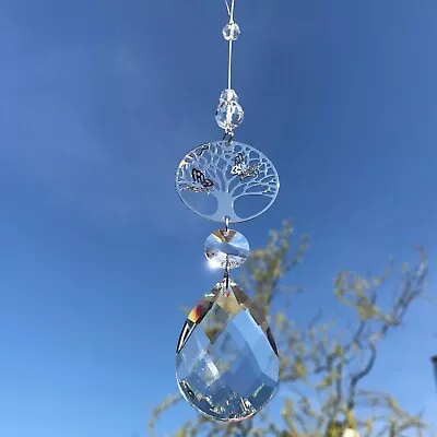 Buy New Hanging 3D Tree Of Life Sun Catcher With Large Glass Crystal Drop Gift Idea  • 10.75£