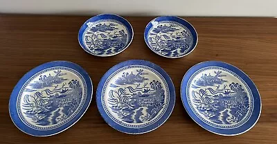 Buy Copeland Spode Mandarin Blue & White Willow Pattern 3 X Side Plate & 2 X Saucers • 7.99£