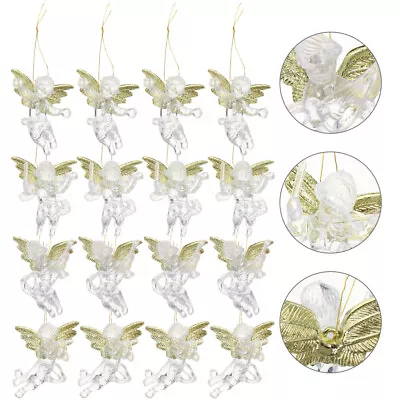 Buy Mini Glass Hanging Angels Ornaments For Xmas Party Supplies • 12.35£