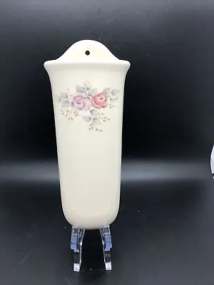 Buy Pfaltzgraff Trousseau Wall Pocket Hanging Vase Pastel Floral Flowers 8” • 19.29£