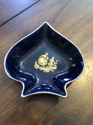 Buy Limoges France Blue And Gold Design Small Porcelain Vintage Spade Gentleman ￼ • 8.68£