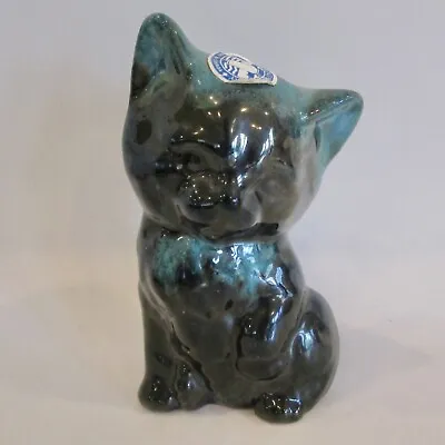 Buy Blue Mountain Pottery Cat Kitten Ceramic Figurine With Label Blue Green Canada • 15.36£