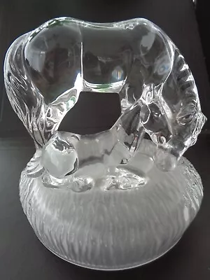 Buy VINTAGE STUNNING D'ARQUES  CRYSTAL/GLASS Horse And Foal Ornament  • 4.99£