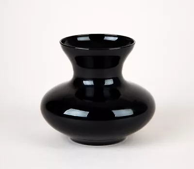 Buy Vintage Black Amethyst Glass Vase Small 3  Signed • 33.57£