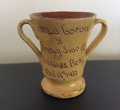 Buy Antique Ewenny Pottery Royal Commemorative Mug George VI Rare Welsh Language • 65£