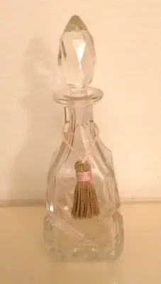 Buy Vintage Cut Glass Perfume Bottle With Stopper And Tassel • 4£