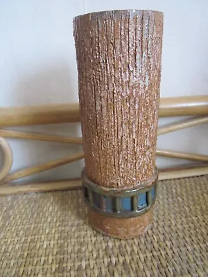 Buy Studio Pottery Cylinder Vase With Potter's Mark • 5.99£