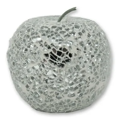 Buy Angraves Mosaic Glass Silver Apple Home Decorative Fruit Bowl Display Piece Gift • 9.95£