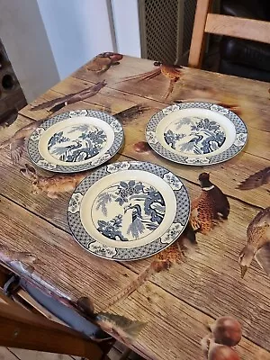 Buy 3x Vintage Wood & Sons  Yuan  10  Dinner Plate. Good Condition. • 15.99£