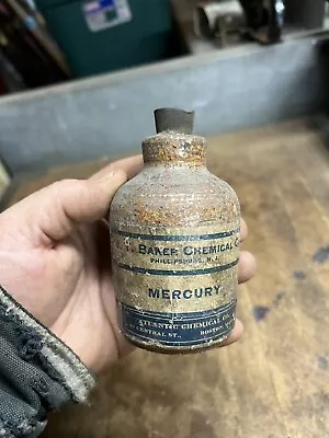 Buy Antique Old Early J.T Baker Chemical Mercury Stoneware Jar Jug Bottle Empty USA • 56.58£