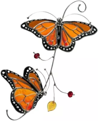 Buy Suncatcher For Window, 2 Butterfly Stained Glass  Suncatcher Hanging Color Gift • 21.40£