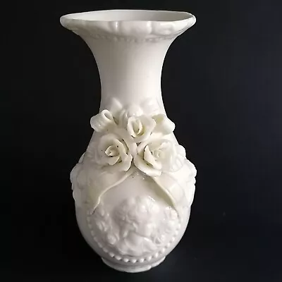 Buy Porcelain Vase Embossed Lady With Flower & Ribbon Design 5.5  H Birthday Gift • 14.95£