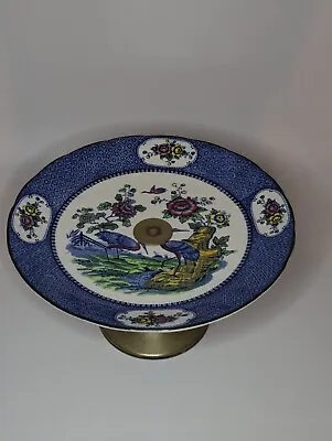 Buy NEWPORT POTTERY Old YANG-TSE Blue & White PLATE On Metal Stand Cake • 17£