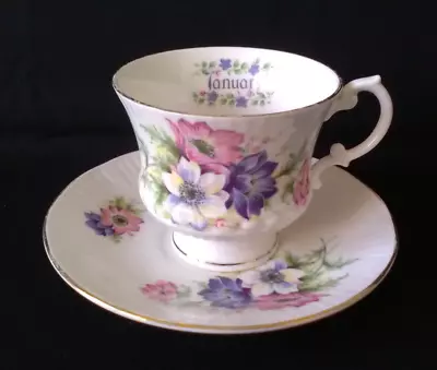 Buy Elizabethan 'Flower Of The Month, January' Cup & Saucer | Staffordshire • 15£