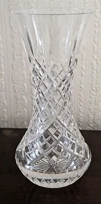 Buy Vintage Crystal Cut Glass Trumpet Vase 20cm High • 3.99£