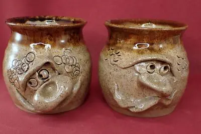 Buy ** Two ** Vintage Pretty Ugly Pottery Wales Pots Grotesque Ugly Face  ...☘❀☘ • 9.99£