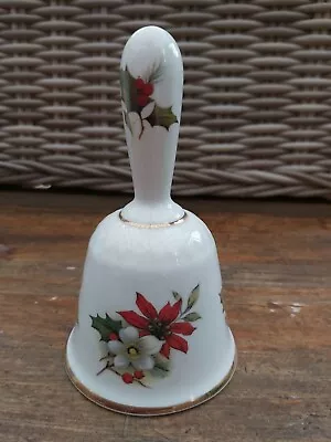 Buy Vintage Lord Nelson  China Staffordshire BELL 12.5cm - Christmas Poinsettia • 4.50£