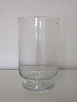 Buy Handmade Large Cylindrical Clear Glass Candle Holder • 12£
