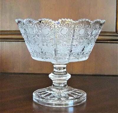 Buy Bohemian Czech Crystal 7  Pedestal Bowl Hand Cut Queen Lace 24% Lead Glass • 142.03£