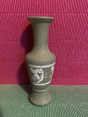 Buy Avon Imitation Wedgewood Jasperware Bud Vase Green Frosted Glass 6  Vintage • 3.56£