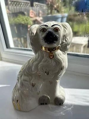 Buy VINTAGE BESWICK SMALL WALLY DOG 13cm TALL 1378- 6 WHITE & GOLD • 4.99£