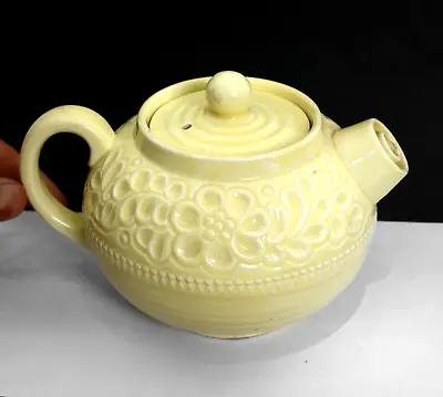 Buy Vintage George Clews & Co Ltd Yellow Teapot With Floral Design. Ceramic • 15.99£