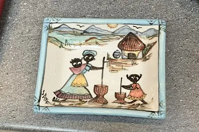 Buy South  African Tribal Women Daily Life Hand Painted Pottery Dish Wendy Holliday • 14.99£