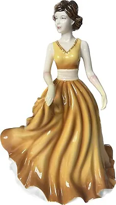 Buy Vtg Royal Doulton Pretty Ladies Karen Gold Gown 23cm Tall Figurine Original Box • 69.99£