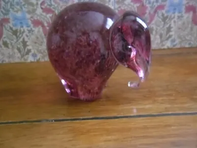 Buy WEDGEWOOD GLASS ELEPHANT RED SPECKLE SIGNED AND LABEL Ht 9cm • 20£