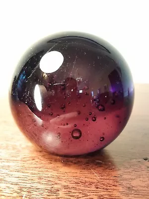 Buy Vintage Purple Controlled Bubble Sphere Paperweight - *Possibly Caithness Glass* • 10£