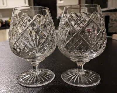 Buy 2 X Stuart Crystal Winchester Clear Cut Pattern Brandy Glasses - Signed • 16.99£