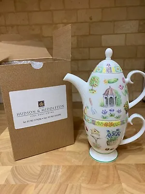 Buy Hudson And Middleton Fine Bone China Teapot And Cup  Clean Sweep  • 14£
