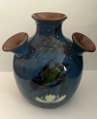 Buy Longpark Pottery Torquay Ware Vintage Kingfisher Multi Neck Vase - 15.5 Cm High • 3.99£