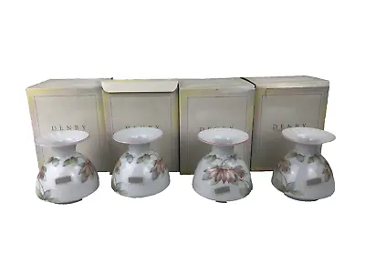 Buy Denby Harmony 10cm Vases 4 Identical Fine Porcelain Rhapsody Bud Vase Boxed S641 • 19.99£