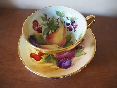 Buy Stanley ENGLAND Tea Cup & Saucer Hand Painted Gold /Fruit (Ansley Paragon Style) • 59.99£
