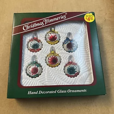 Buy Vintage Bradford Christmas Trimmeries Hand Decorated Glass Ornaments Set Of 6 • 14.71£
