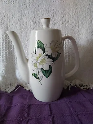 Buy Sylvac Ware Coffee Pot White Alpine Rose Design 3828 Vintage Excellent Condition • 4.99£