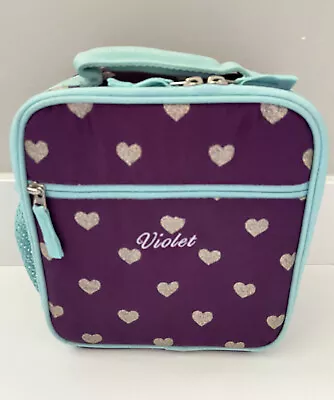 Buy Pottery Barn Kids Glitter Heart Mackenzie Classic Lunch Box *violet* Purple Mint • 14.39£