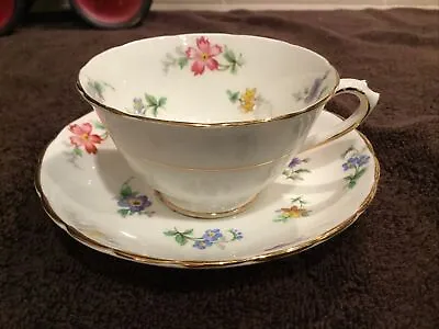 Buy Tuscan Fine English Bone China, Blue & Pink Floral, Tea Cup & Saucer  • 13.62£