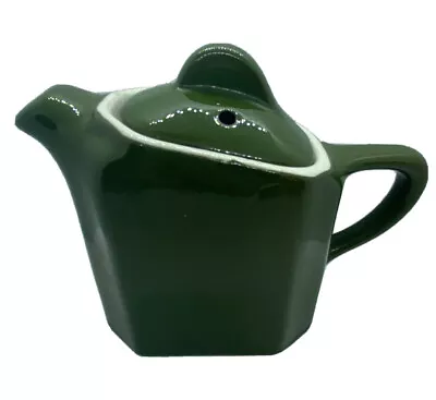 Buy Hall China Company Dark Olive Green Lidded Teapot #189 From 1963 Made In USA • 17.15£