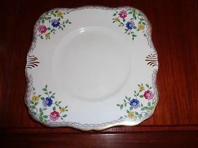 Buy Very Pretty Tuscan China Cake Plate PLANT Flowers Circa 1930's • 12.95£