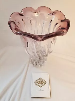 Buy Shannon Irish Crystal Vase By GODINGER Purple To Clear Twisted Base Very Heavy • 33.78£