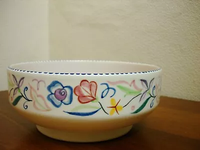 Buy POOLE POTTERY LARGE BOWL 1970s FLORAL PATTERN SIGNED • 21£