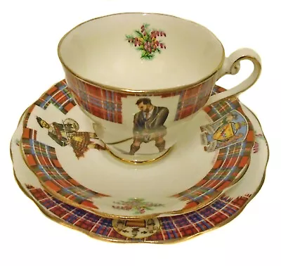 Buy CLAN CAMERON & STEWART Royal Standard Bonnie Scotland Trio Plate Tea Cup Saucer • 28£