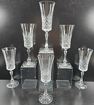 Buy 6 Galway Patricia Fluted Champagne Set Vintage Cyrstal Clear Fan Cut Ireland Lot • 94.87£