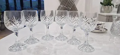 Buy Set Of 6 Cut Crystal Wine Glasses • 10£