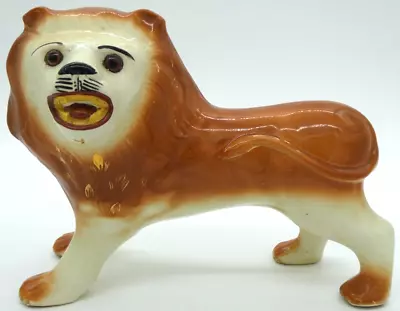 Buy Early 20th Century English Staffordshire Porcelain Standing Lion Figurine • 30£