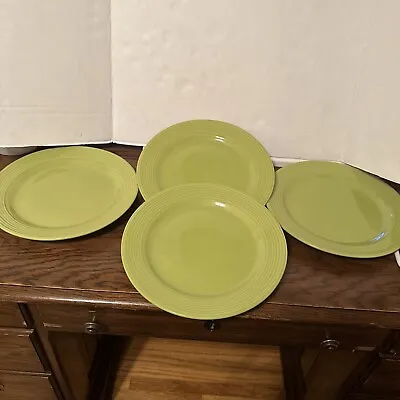 Buy Royal Norfolk Santa Fe Lime Green Ribbed Dinner Plates Set Of 4 10.5 Diameter • 22.76£