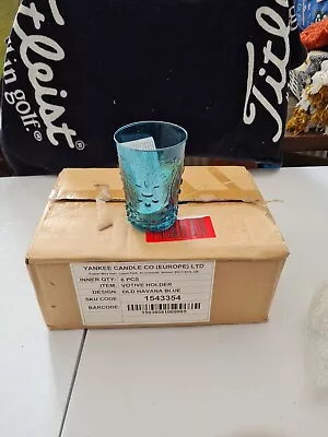 Buy 6 X Yankee Candle Votive Old Havana Blue Candle Holders  • 9.99£