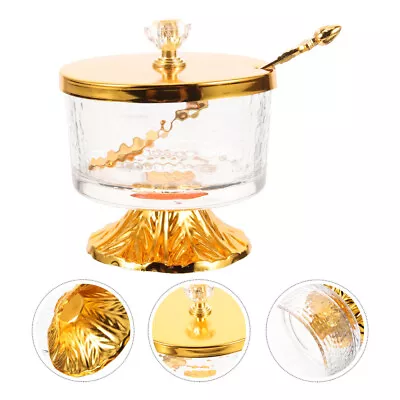Buy Clear Glass Condiment Canisters With Lid And Spoon For Kitchen • 14.59£